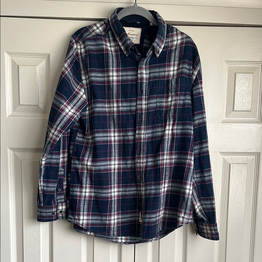 Weatherproof Navy Plaid Men's Shirt